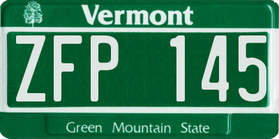 VT license plate ZFP145