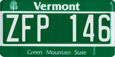 VT license plate ZFP146