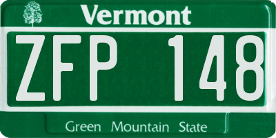 VT license plate ZFP148