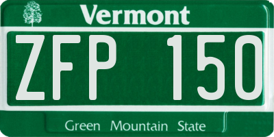 VT license plate ZFP150