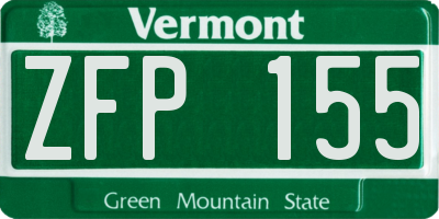 VT license plate ZFP155