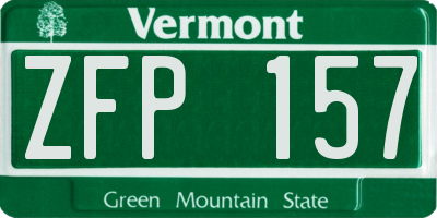 VT license plate ZFP157