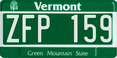 VT license plate ZFP159