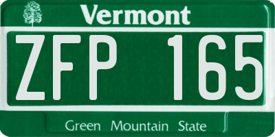 VT license plate ZFP165
