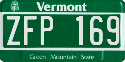 VT license plate ZFP169