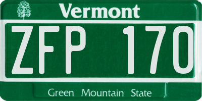 VT license plate ZFP170