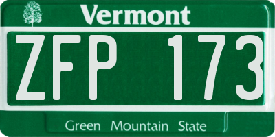 VT license plate ZFP173