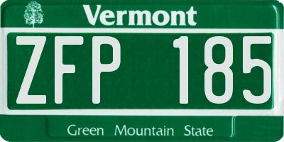 VT license plate ZFP185