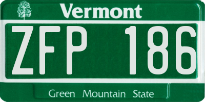 VT license plate ZFP186