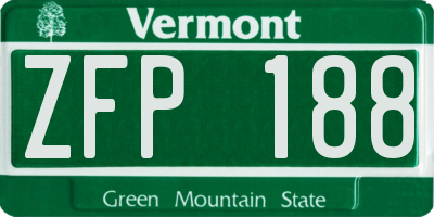 VT license plate ZFP188