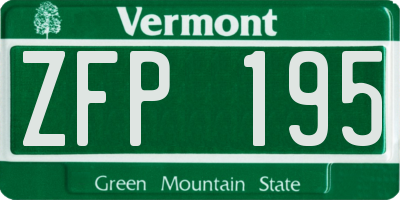 VT license plate ZFP195