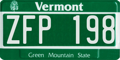 VT license plate ZFP198
