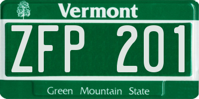 VT license plate ZFP201