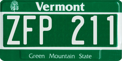 VT license plate ZFP211