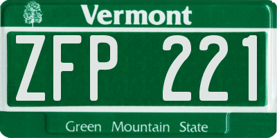 VT license plate ZFP221