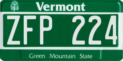 VT license plate ZFP224