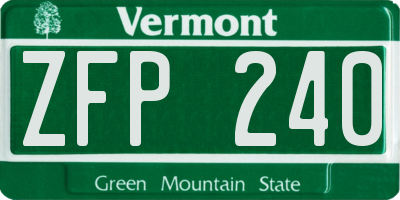 VT license plate ZFP240