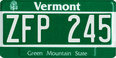 VT license plate ZFP245