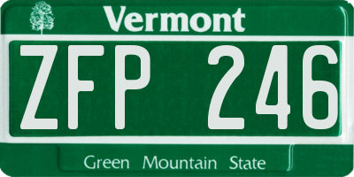 VT license plate ZFP246