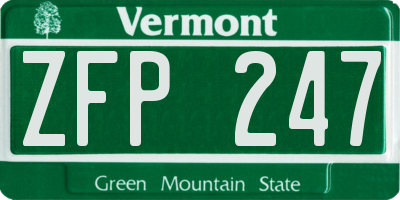 VT license plate ZFP247