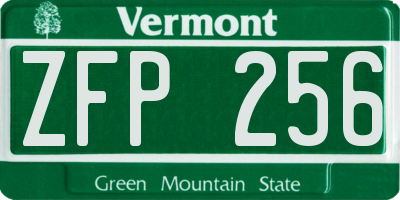VT license plate ZFP256