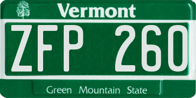 VT license plate ZFP260