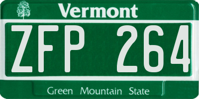 VT license plate ZFP264