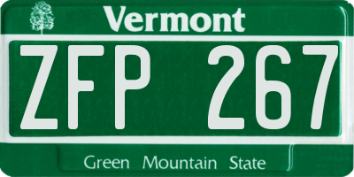 VT license plate ZFP267