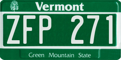 VT license plate ZFP271