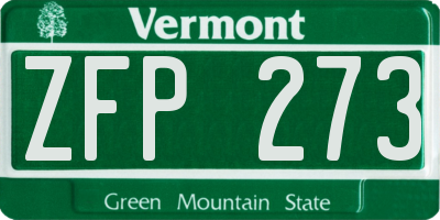 VT license plate ZFP273