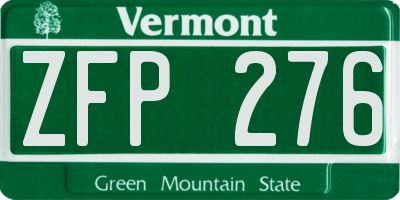 VT license plate ZFP276