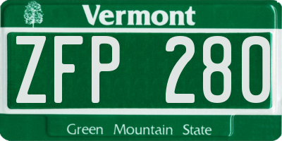 VT license plate ZFP280