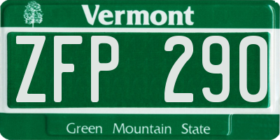 VT license plate ZFP290