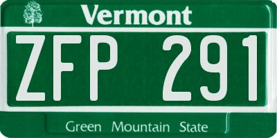 VT license plate ZFP291