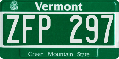 VT license plate ZFP297