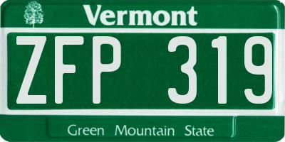 VT license plate ZFP319