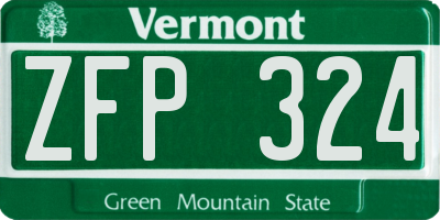 VT license plate ZFP324