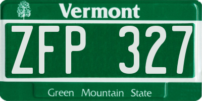 VT license plate ZFP327