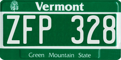 VT license plate ZFP328