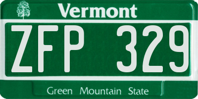 VT license plate ZFP329