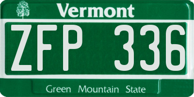 VT license plate ZFP336