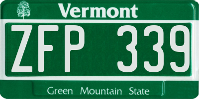 VT license plate ZFP339
