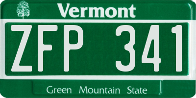 VT license plate ZFP341