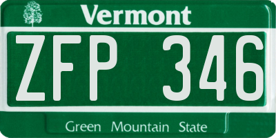 VT license plate ZFP346