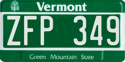 VT license plate ZFP349