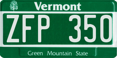 VT license plate ZFP350