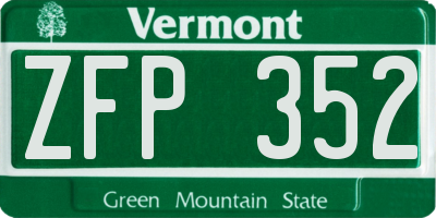VT license plate ZFP352
