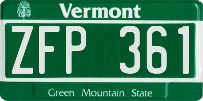 VT license plate ZFP361