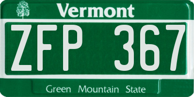 VT license plate ZFP367