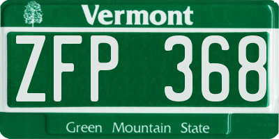 VT license plate ZFP368